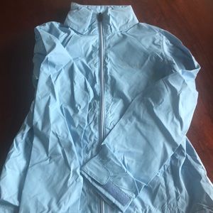 Baby blue Columbia rain jacket
